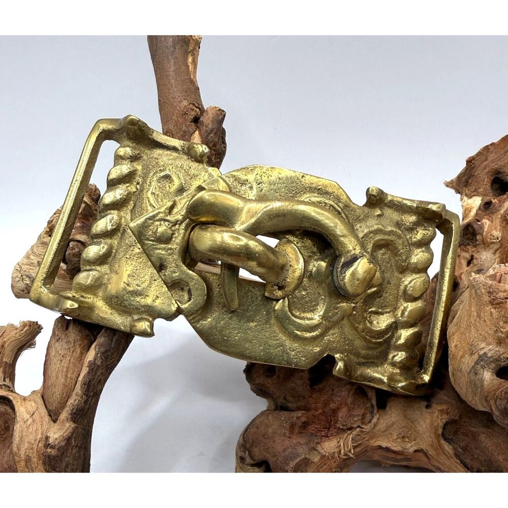 Vintage Handmade Medieval Door Latch Brass Belt Buckle